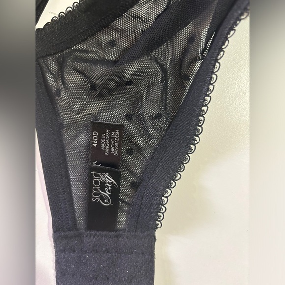 Smart & Sexy Black Retro Lace & Mesh Unlined Full Coverage Underwire Bra 46DD - Picture 7 of 8